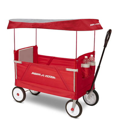 Radio Flyer 3 in 1 EZ Fold Wagon All Terrain Off Road Cart with Canopy, Red - Angler's Pro Tackle & Outdoors