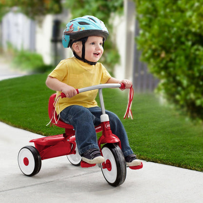 Radio Flyer 415S Kids Readily Assembled Fold 2 Go Trike with Storage Bin, Red - Angler's Pro Tackle & Outdoors