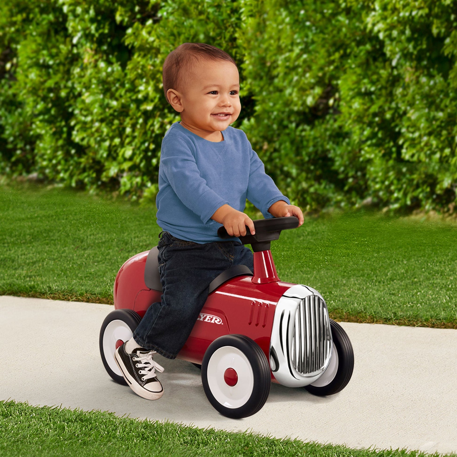 Radio Flyer 608Z Classic Steel Body Kids Little Red Roadster with Fun Sound Horn - Angler's Pro Tackle & Outdoors