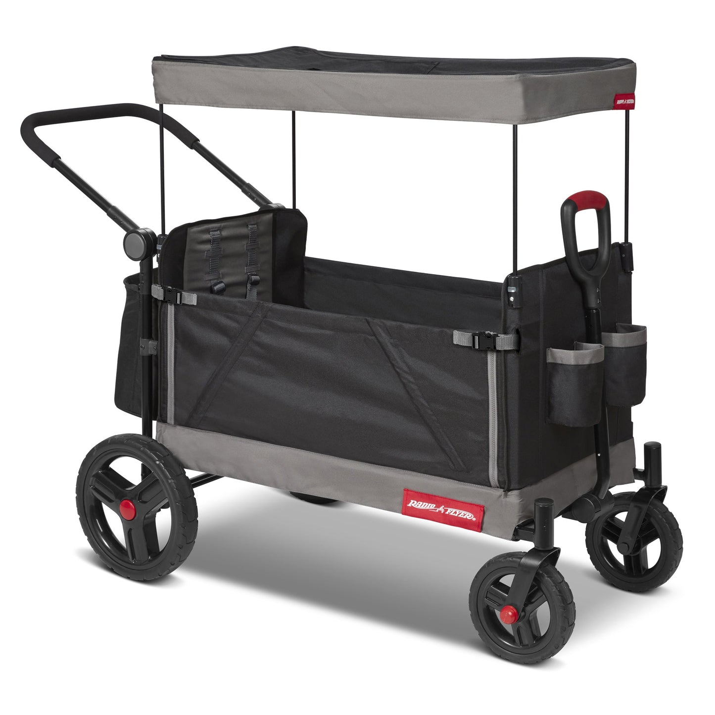 Radio Flyer Collapsible Trav’ler Stroll ‘N Wagon with Protective Cover, Black - Angler's Pro Tackle & Outdoors