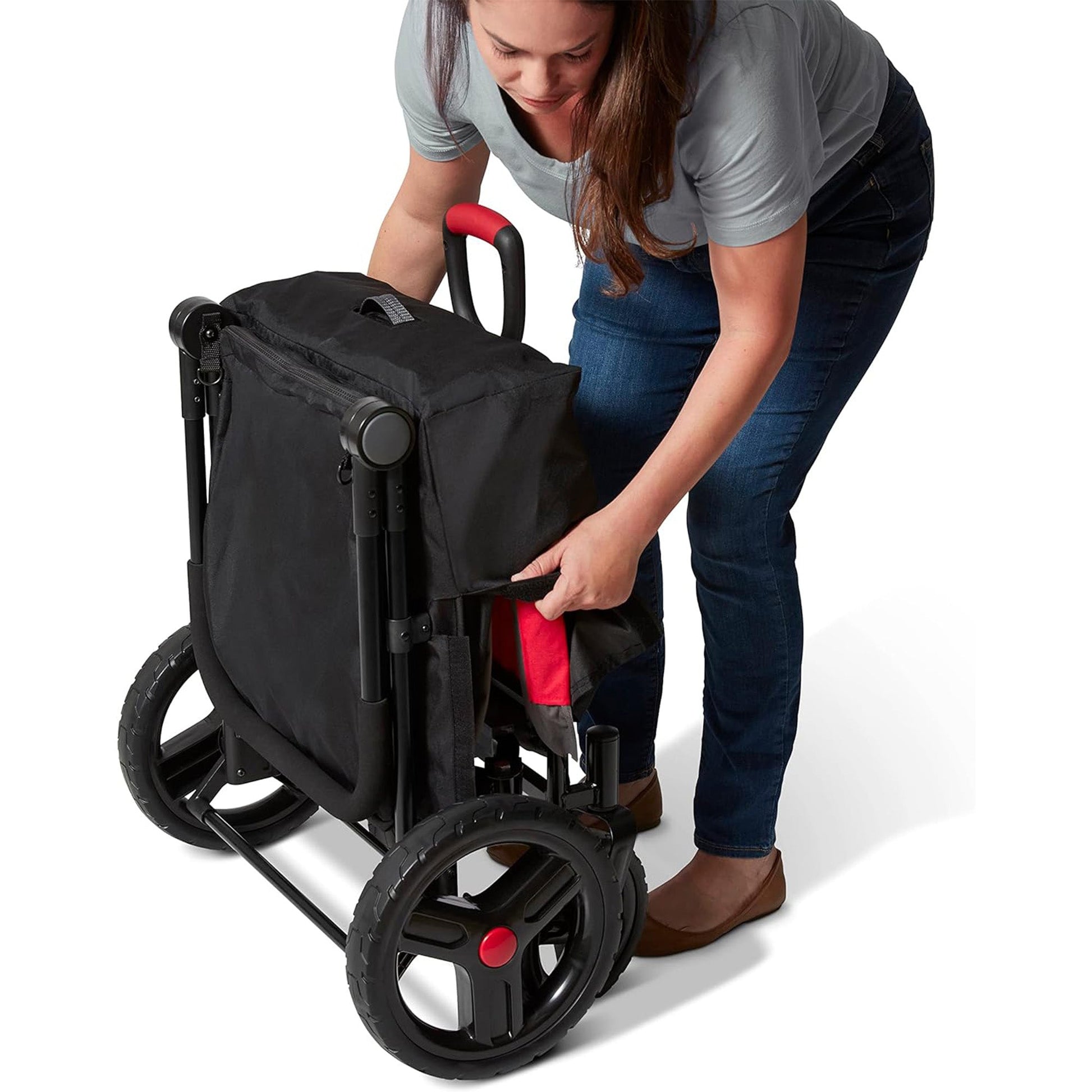 Radio Flyer Collapsible Trav’ler Stroll ‘N Wagon with Protective Cover, Black - Angler's Pro Tackle & Outdoors