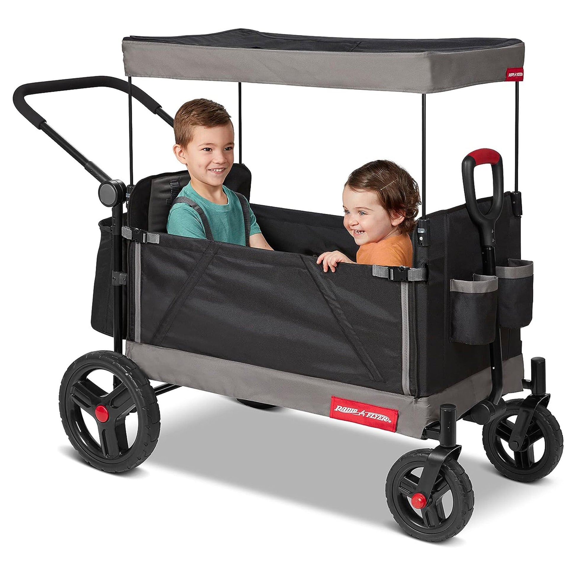 Radio Flyer Collapsible Trav’ler Stroll ‘N Wagon with Protective Cover, Black - Angler's Pro Tackle & Outdoors