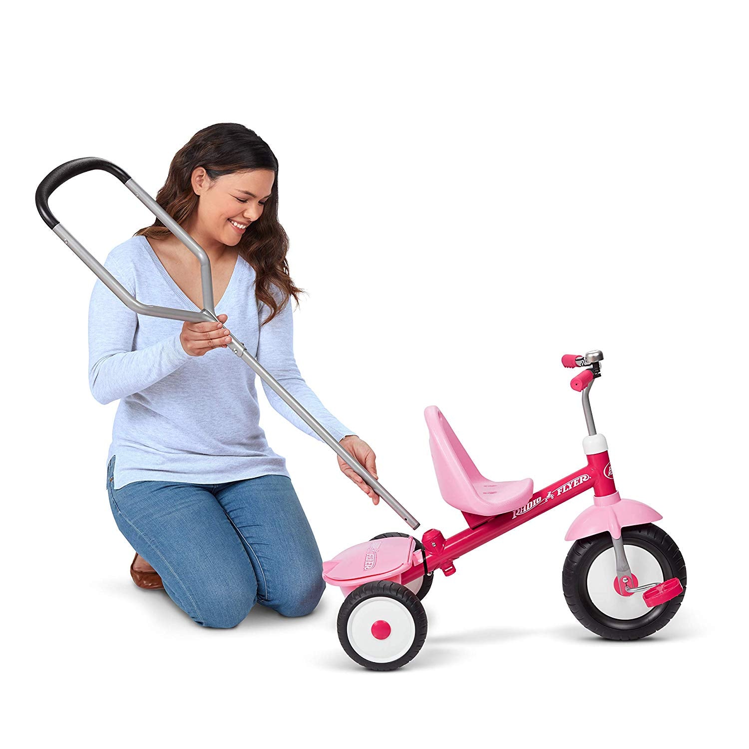 Radio Flyer Deluxe Steer and Stroll Kids Tricycle, Pink - Angler's Pro Tackle & Outdoors