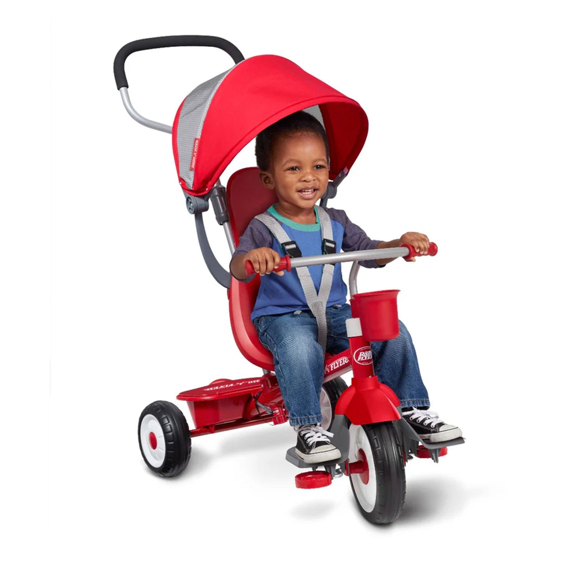 Radio Flyer EZ Fold 4 - in - 1 Stroll 'N Trike Infant Toddler Stroller Tricycle, Red - Angler's Pro Tackle & Outdoors