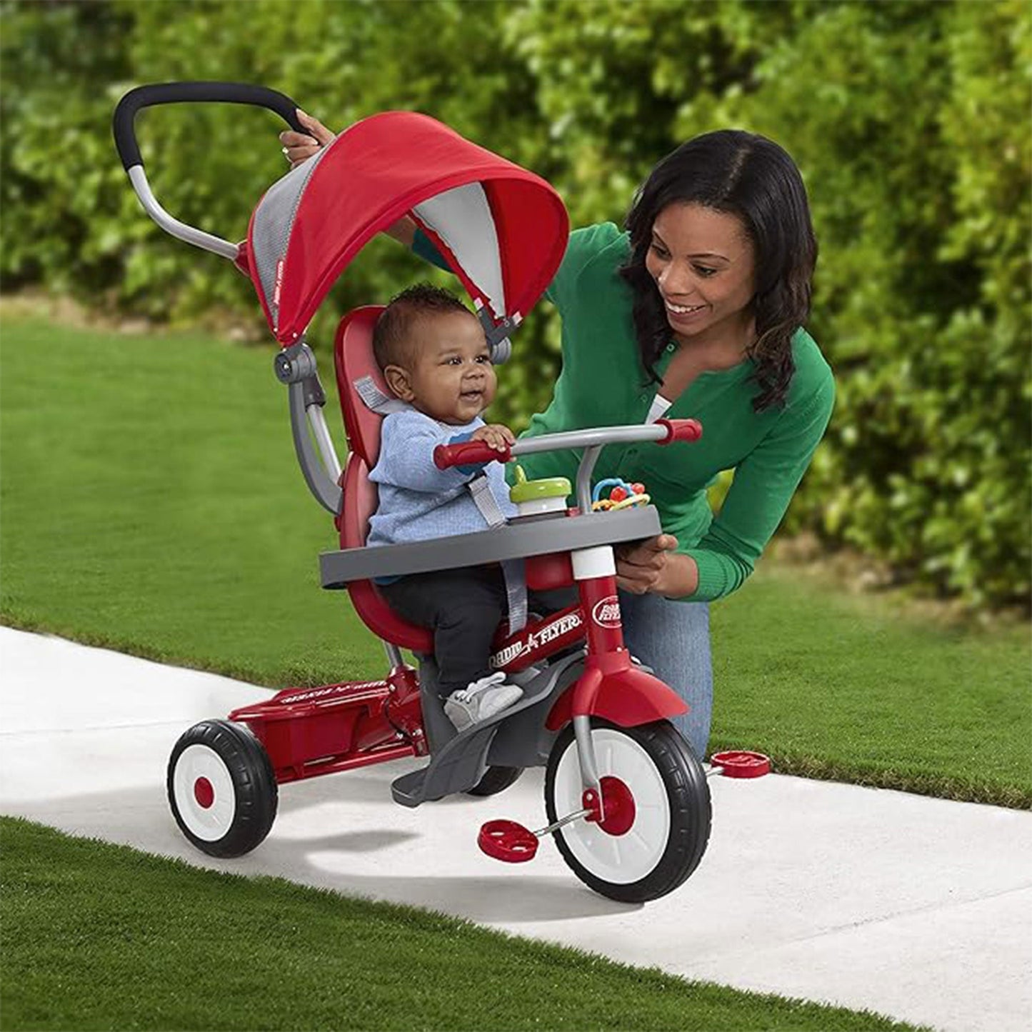 Radio Flyer EZ Fold 4 - in - 1 Stroll 'N Trike Infant Toddler Stroller Tricycle, Red - Angler's Pro Tackle & Outdoors