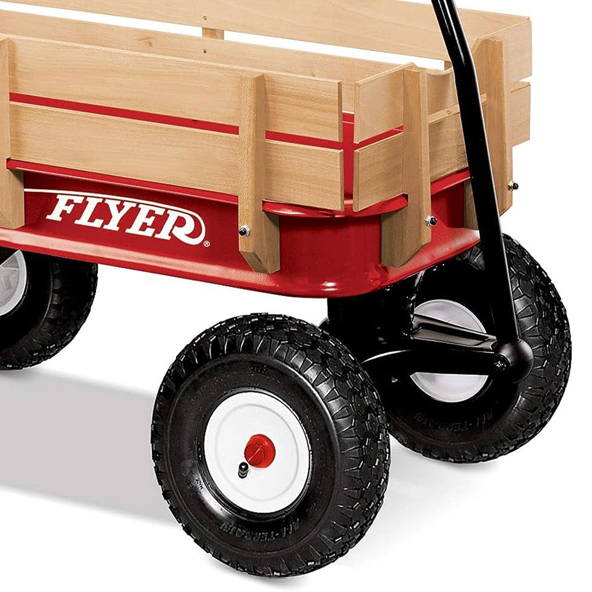 Radio Flyer Full Size All Terrain Classic Steel and Wood Pull Along Wagon, Red - Angler's Pro Tackle & Outdoors