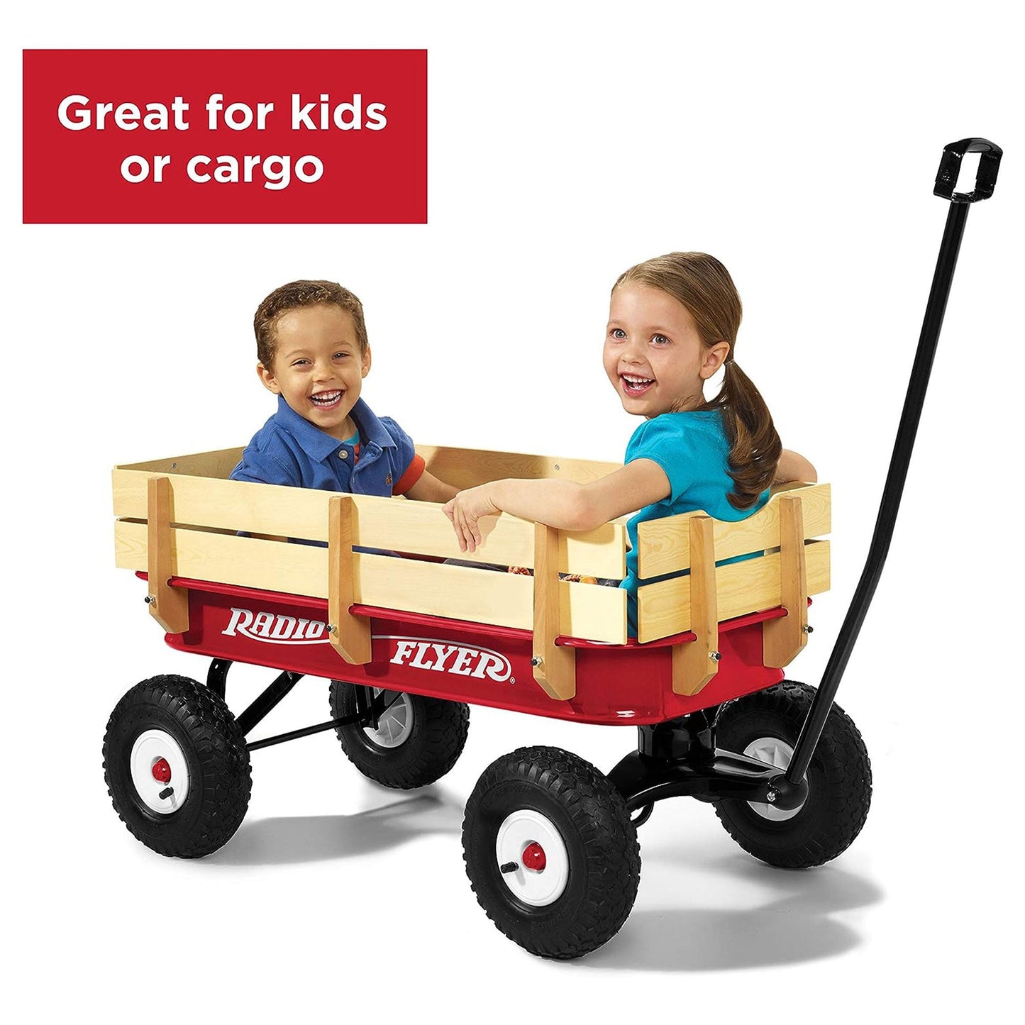 Radio Flyer Full Size All Terrain Classic Steel and Wood Pull Along Wagon, Red - Angler's Pro Tackle & Outdoors