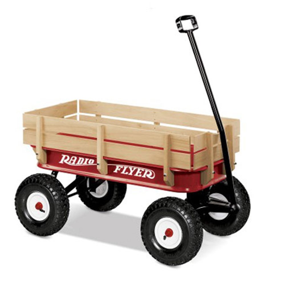 Radio Flyer Full Size All Terrain Classic Steel & Wood Pull Along Wagon (2 Pack) - Angler's Pro Tackle & Outdoors