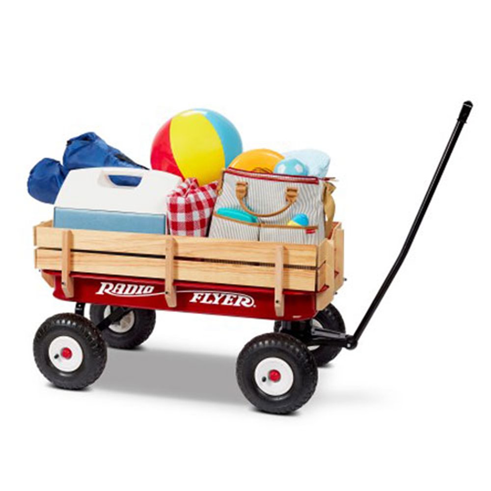 Radio Flyer Full Size All Terrain Classic Steel & Wood Pull Along Wagon (2 Pack) - Angler's Pro Tackle & Outdoors