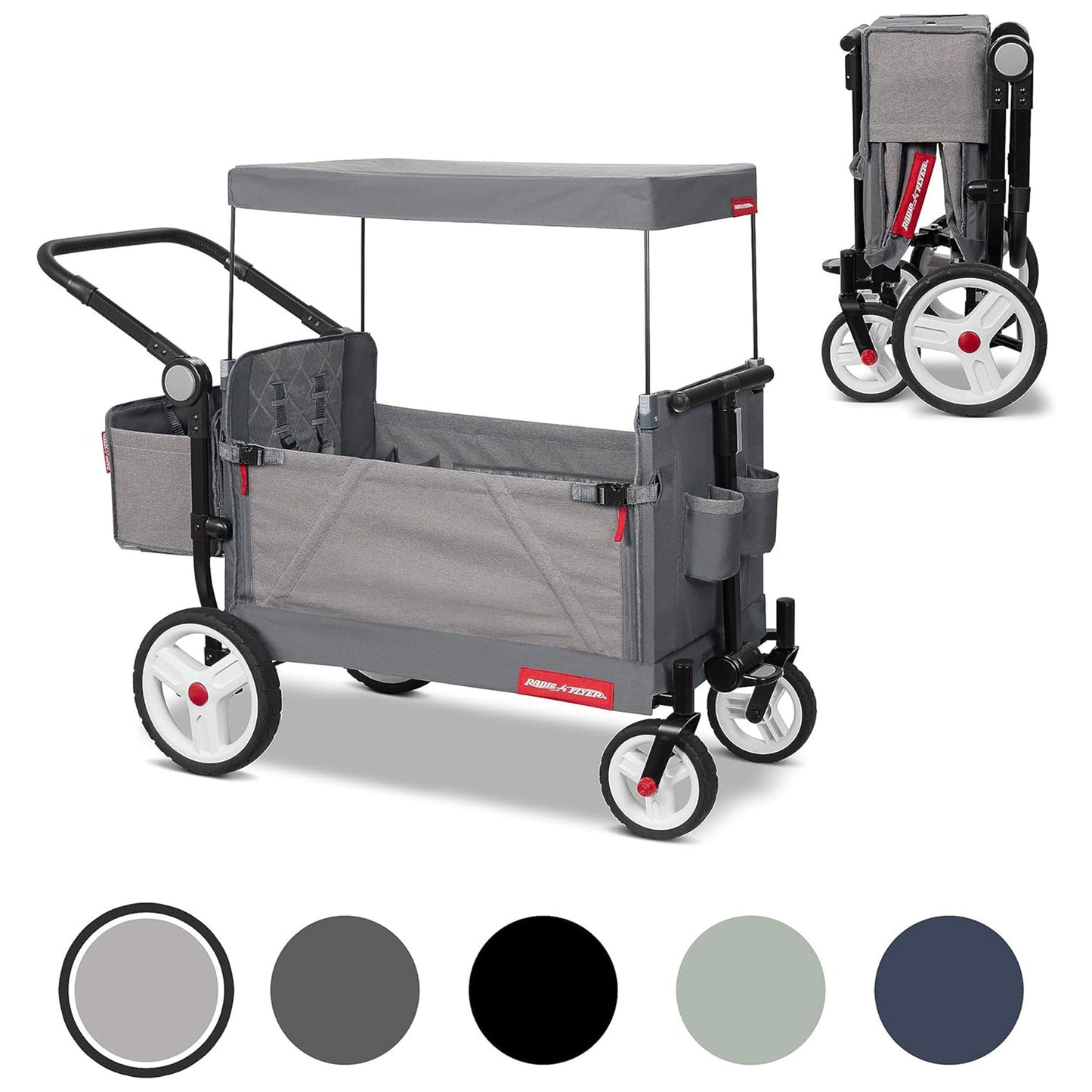 Radio Flyer Odyssey Collapsible Stroll N Wagon with Storage Bag, Light Gray - Angler's Pro Tackle & Outdoors