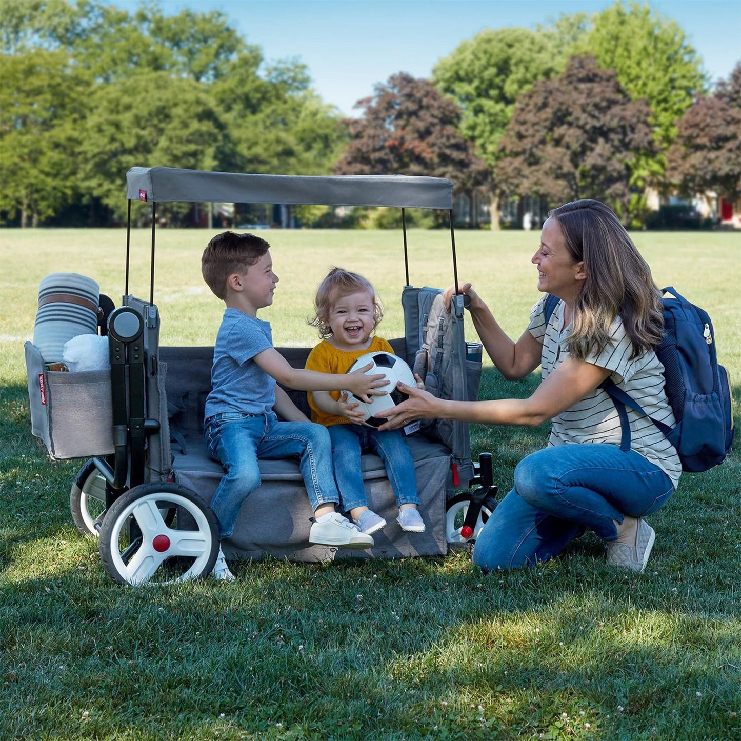 Radio Flyer Odyssey Collapsible Stroll N Wagon with Storage Bag, Light Gray - Angler's Pro Tackle & Outdoors