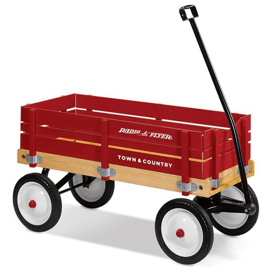 Radio Flyer Town and Country Wooden Kids Wagon with Removable Side Panels, Red - Angler's Pro Tackle & Outdoors