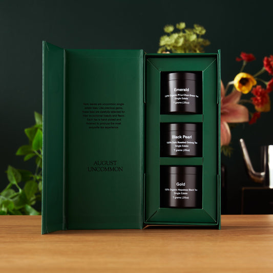 August Uncommon Tea Rare Leaves Single Origin Tea Mini Tin Sampler