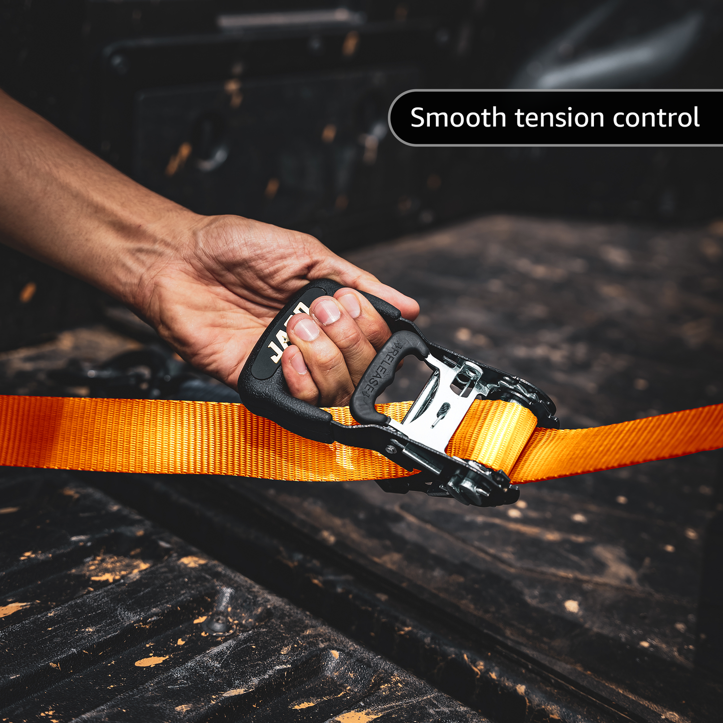 Jaco Tie Down Ratchet Straps with Soft Loops (1.6 in x 8 ft) - Heavy Duty Set | AAR Certified Break Strength (5,208 lbs)