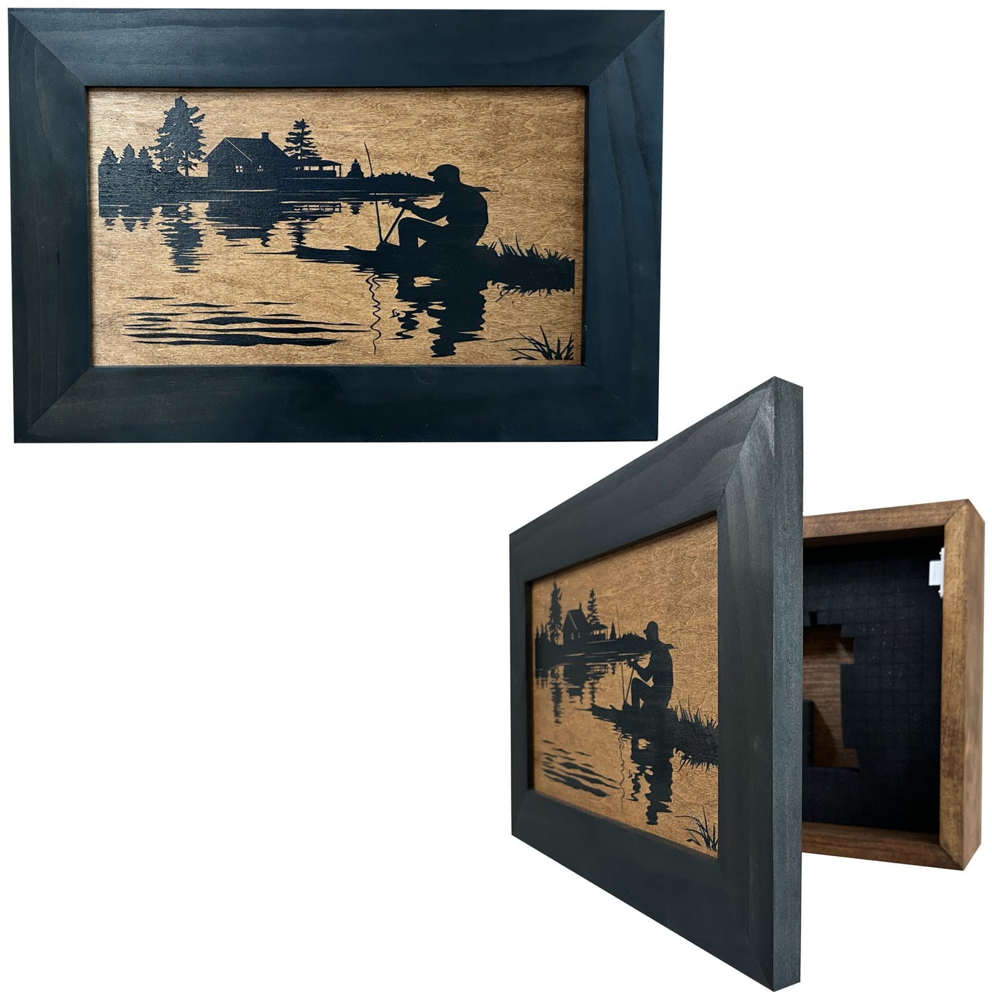 Bellewood Designs - Hidden Gun Storage Cabinet I'd Rather Be Fishing
