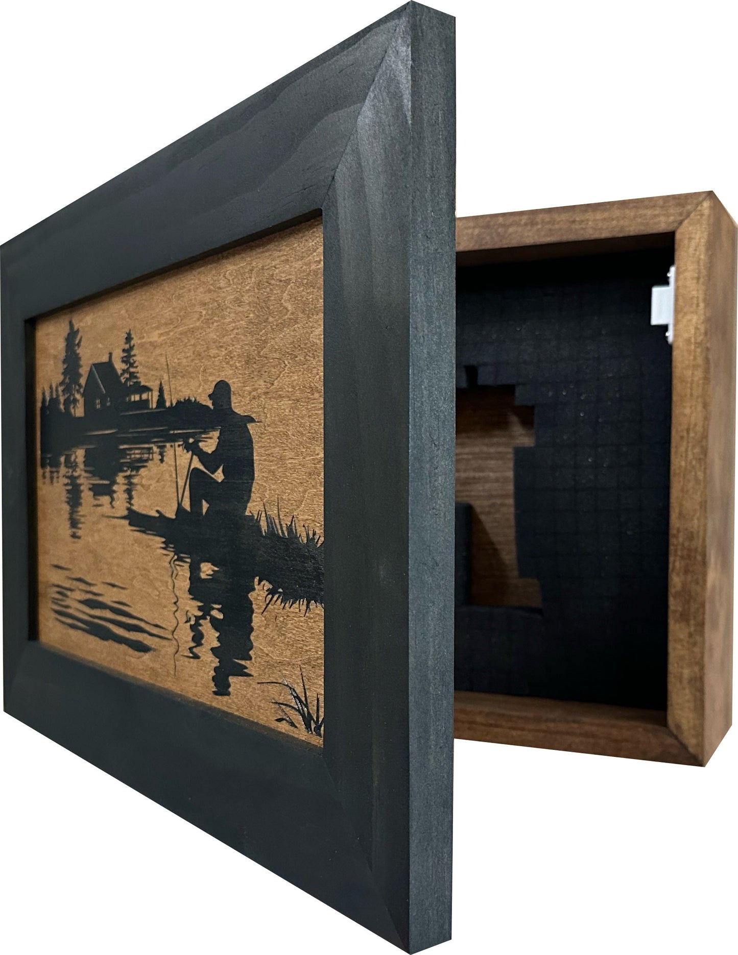 Bellewood Designs - Hidden Gun Storage Cabinet I'd Rather Be Fishing
