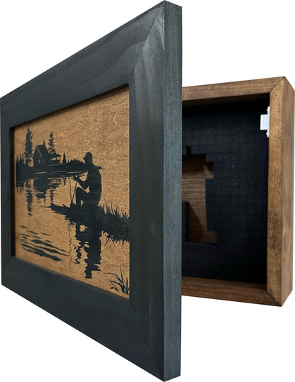 Bellewood Designs - Hidden Gun Storage Cabinet I'd Rather Be Fishing