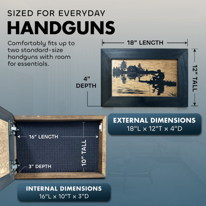Bellewood Designs - Hidden Gun Storage Cabinet I'd Rather Be Fishing