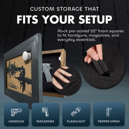 Bellewood Designs - Hidden Gun Storage Cabinet I'd Rather Be Fishing