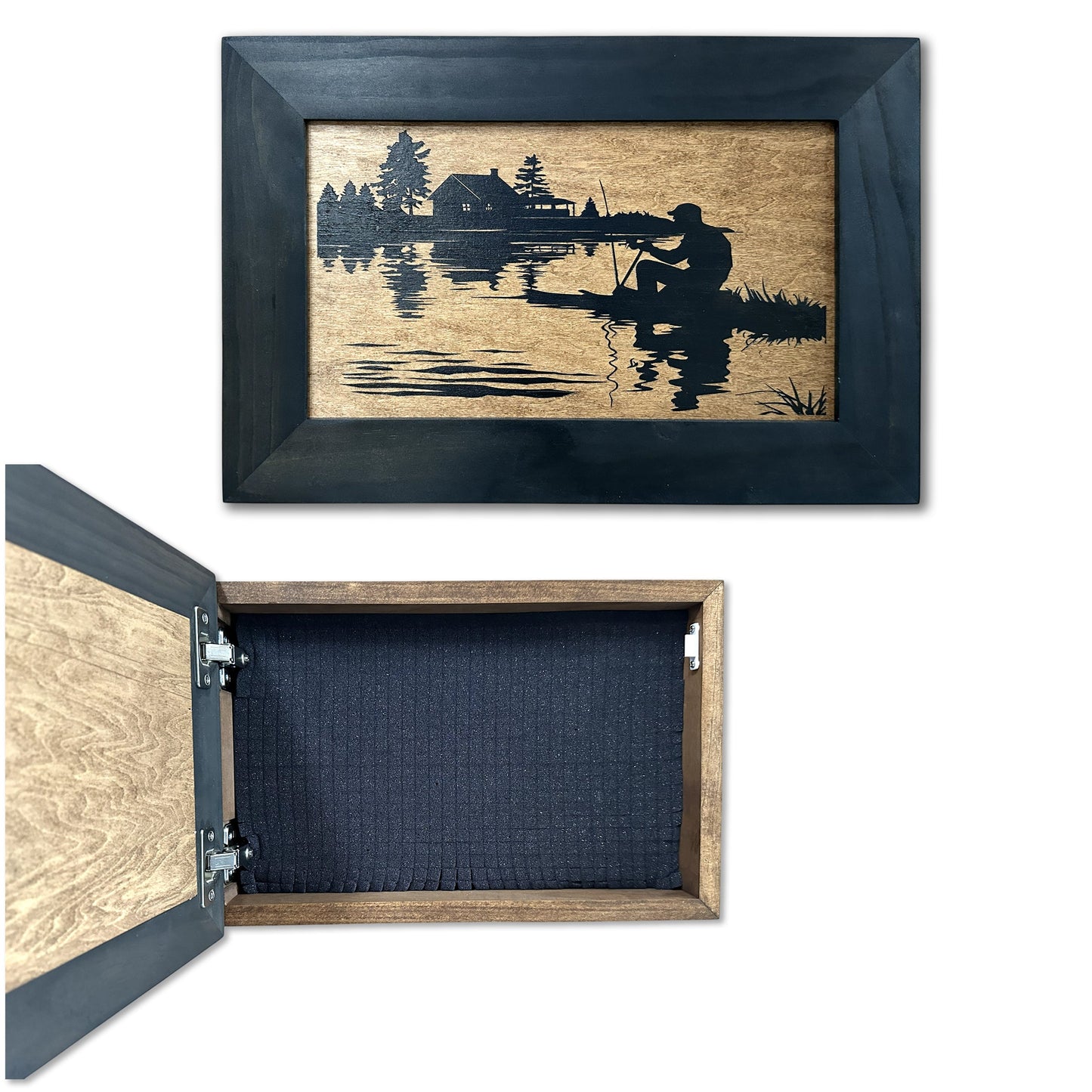 Bellewood Designs - Hidden Gun Storage Cabinet I'd Rather Be Fishing