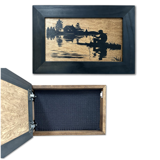 Bellewood Designs - Hidden Gun Storage Cabinet I'd Rather Be Fishing