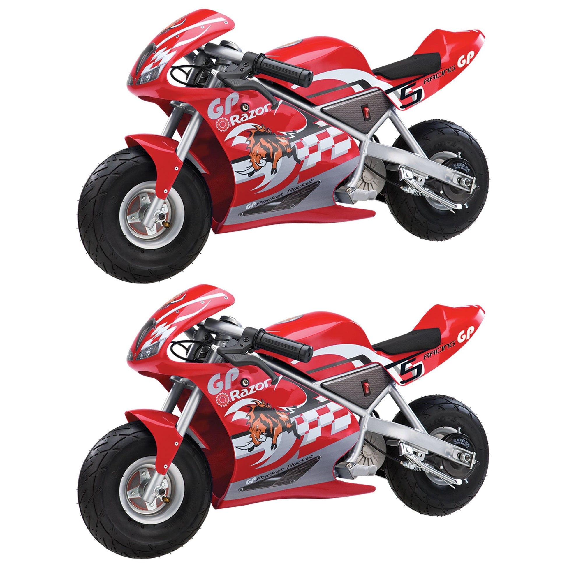 Razor 24V Mini Bike 1 Speed Dirt Racing Motorcycle Pocket Rocket, 2 Pack, Red - Angler's Pro Tackle & Outdoors