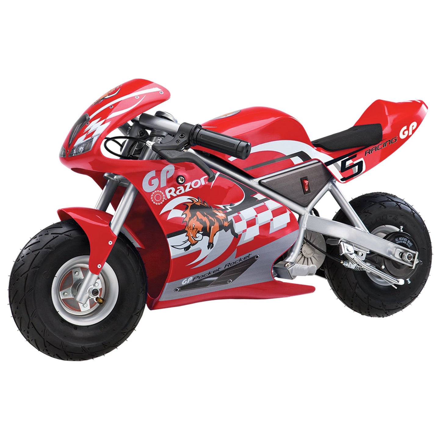 Razor 24V Mini Electric Bike Motorbike, 1 Speed Pocket Rocket Motorcycle , Red - Angler's Pro Tackle & Outdoors