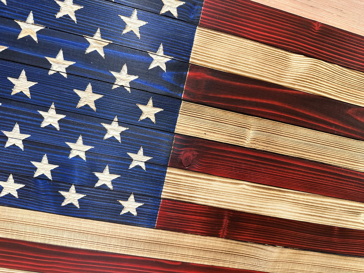 Bellewood Designs - Large American Flag Hidden Gun Storage Cabinet (Red and Blue)