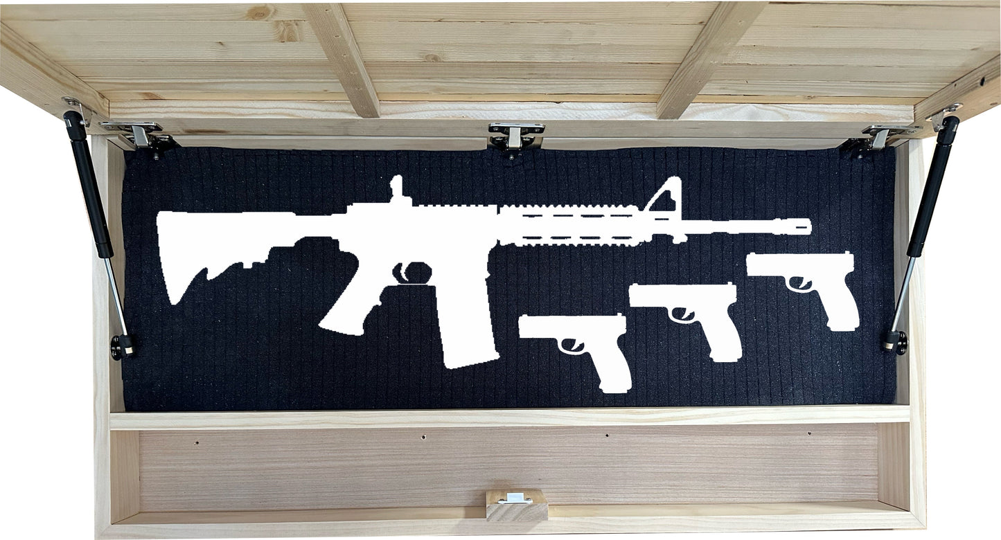 Bellewood Designs - Large American Flag Hidden Gun Storage Cabinet (Red and Blue)