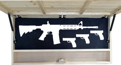 Bellewood Designs - Large American Flag Hidden Gun Storage Cabinet (Red and Blue)