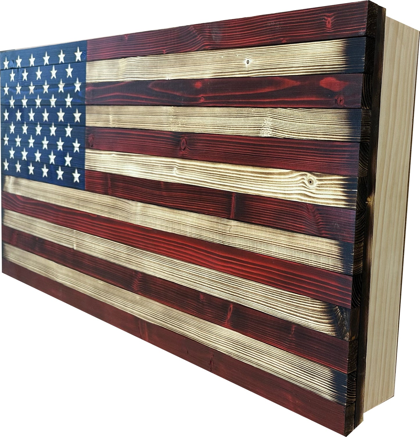 Bellewood Designs - Large American Flag Hidden Gun Storage Cabinet (Red and Blue)