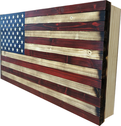Bellewood Designs - Large American Flag Hidden Gun Storage Cabinet (Red and Blue)