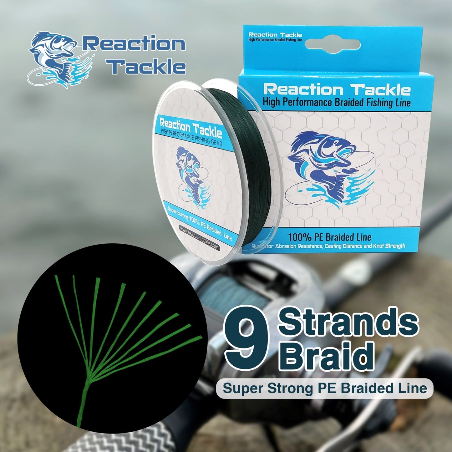 Reaction Tackle 9 Strand Braided Fishing Line - Angler's Pro Tackle & Outdoors