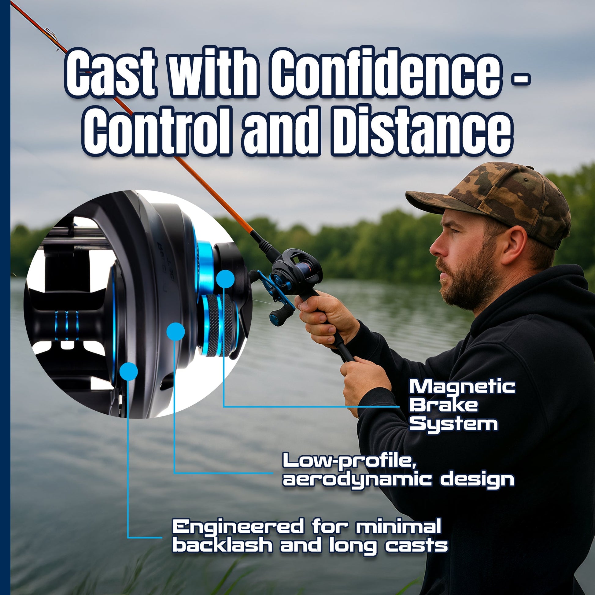 Reaction Tackle Baitcasting Fishing Reel – ProSpin Edition - 6.8:1 Gear Ratio - NEW - Angler's Pro Tackle & Outdoors