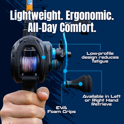 Reaction Tackle Baitcasting Fishing Reel – ProSpin Edition - 6.8:1 Gear Ratio - NEW - Angler's Pro Tackle & Outdoors