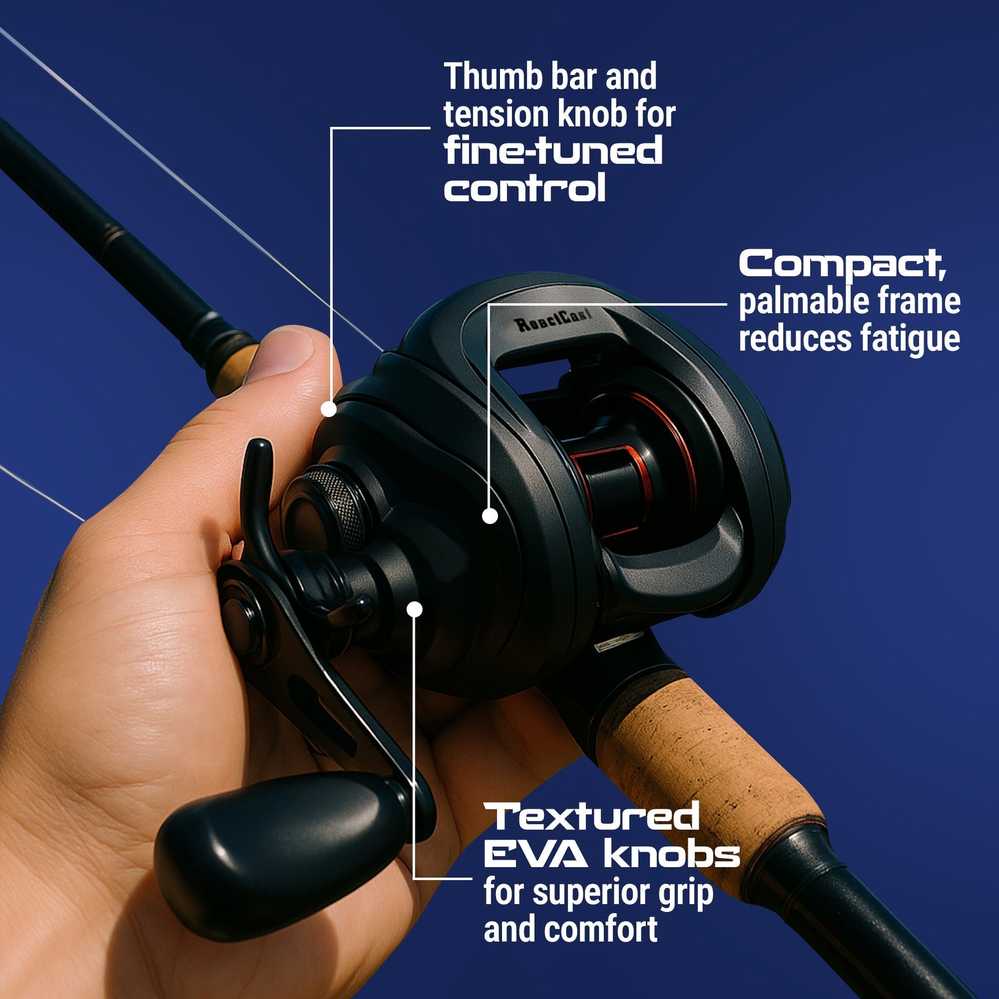 Reaction Tackle Baitcasting Fishing Reel – ReactCast Edition - High - Speed 7.3:1 Gear Ratio - NEW - Angler's Pro Tackle & Outdoors