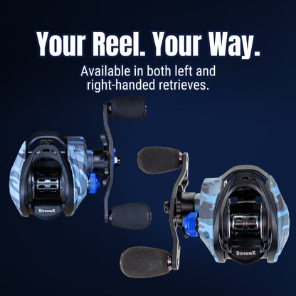 Reaction Tackle Baitcasting Fishing Reel - StreamX Edition - 7.5:1 gear ratio - NEW - Angler's Pro Tackle & Outdoors