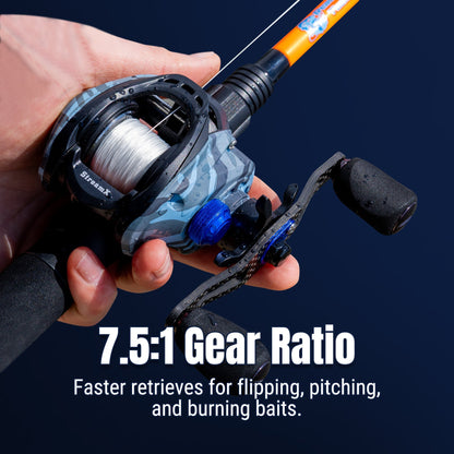Reaction Tackle Baitcasting Fishing Reel - StreamX Edition - 7.5:1 gear ratio - NEW - Angler's Pro Tackle & Outdoors