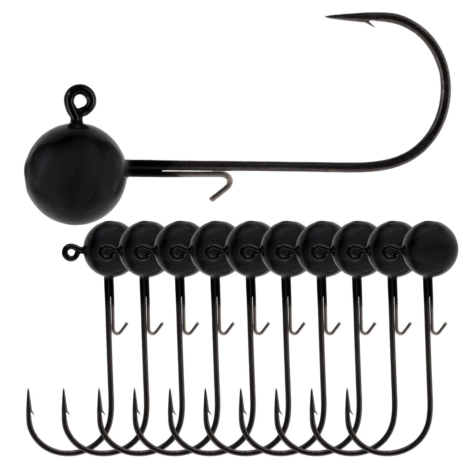 Reaction Tackle Ball Jigs (10 - Pack) – Premium Round Jig Heads for Soft Plastics - Angler's Pro Tackle & Outdoors