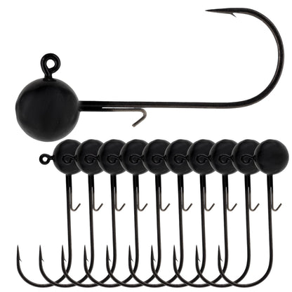 Reaction Tackle Ball Jigs (10 - Pack) – Premium Round Jig Heads for Soft Plastics - Angler's Pro Tackle & Outdoors