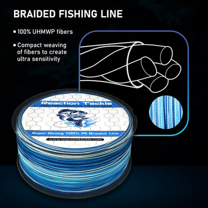 Reaction Tackle Braided Fishing Line - Aqua Camo - Angler's Pro Tackle & Outdoors