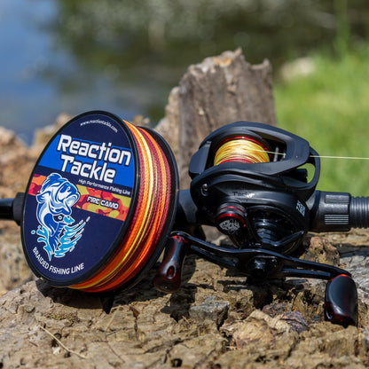 Reaction Tackle Braided Fishing Line - Fire Camo - NEW - Angler's Pro Tackle & Outdoors