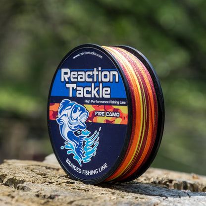 Reaction Tackle Braided Fishing Line - Fire Camo - NEW - Angler's Pro Tackle & Outdoors