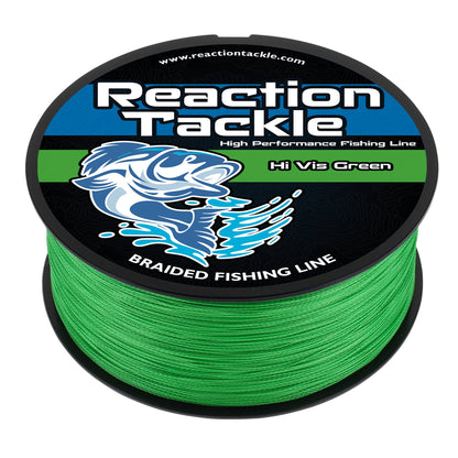 Reaction Tackle Braided Fishing Line - Hi - Vis Green - Angler's Pro Tackle & Outdoors