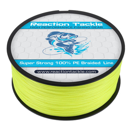 Reaction Tackle Braided Fishing Line - Hi - Vis Yellow - Angler's Pro Tackle & Outdoors