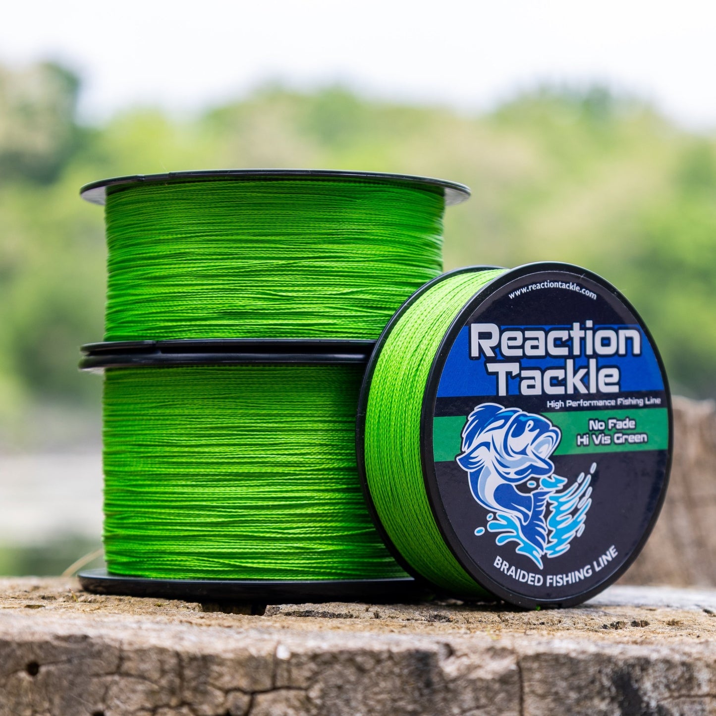 Reaction Tackle Braided Fishing Line - NO FADE Hi Vis Green - NEW - Angler's Pro Tackle & Outdoors