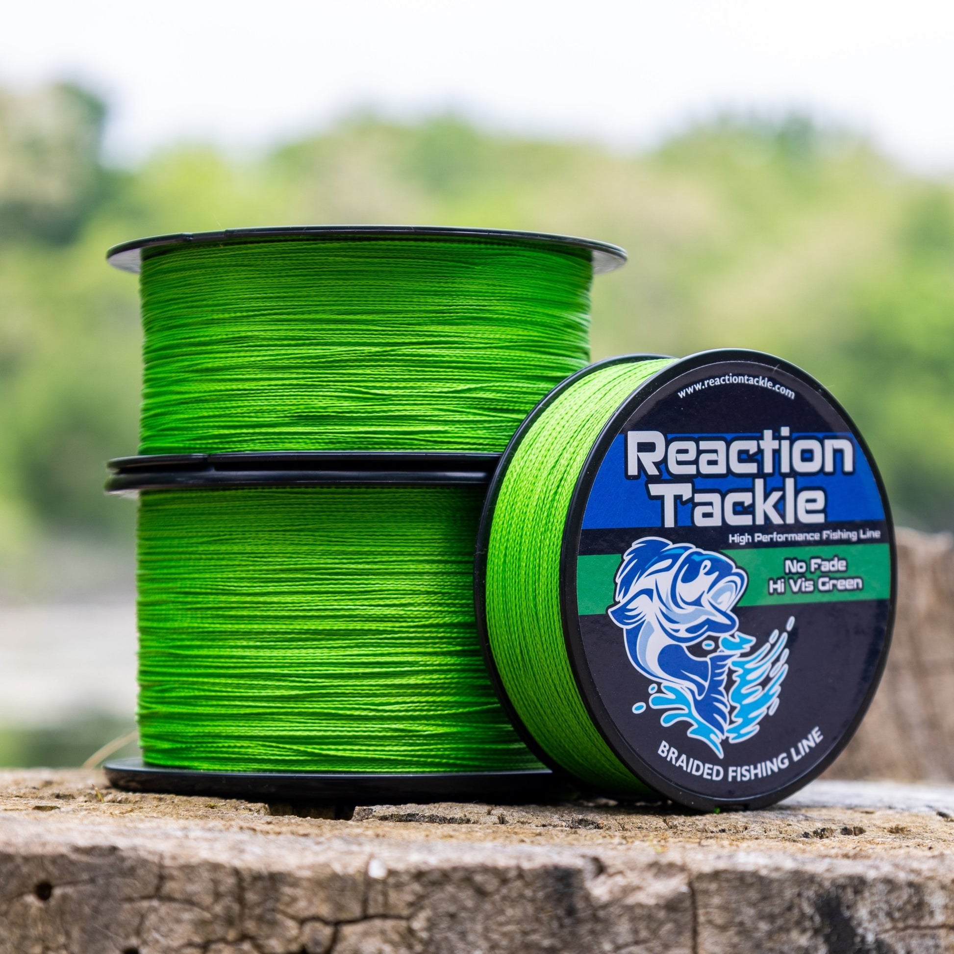 Reaction Tackle Braided Fishing Line - NO FADE Hi Vis Green - NEW - Angler's Pro Tackle & Outdoors