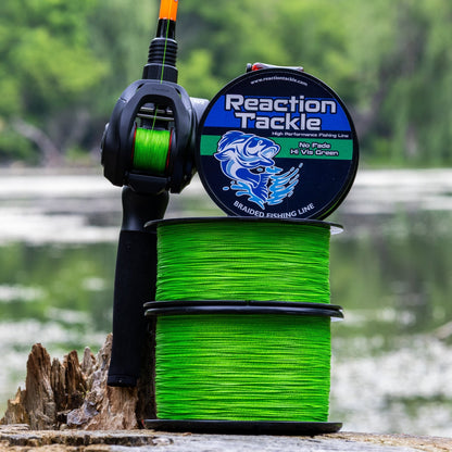 Reaction Tackle Braided Fishing Line - NO FADE Hi Vis Green - NEW - Angler's Pro Tackle & Outdoors