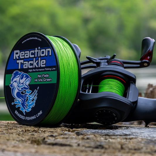 Reaction Tackle Braided Fishing Line - NO FADE Hi Vis Green - NEW - Angler's Pro Tackle & Outdoors