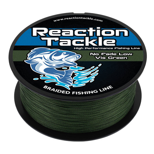 Reaction Tackle Braided Fishing Line - NO FADE Low - Vis Green - Angler's Pro Tackle & Outdoors